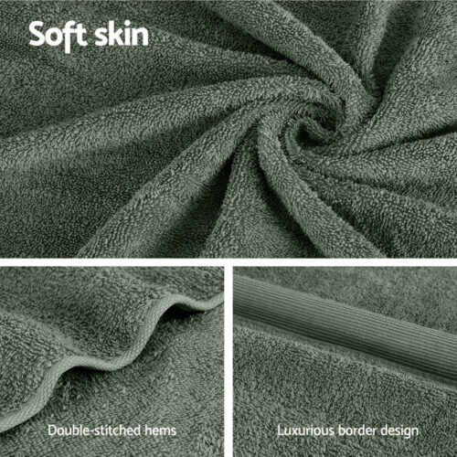 2 Pack Bath Sheets Set Cotton Extra Large Towel Green - Image 6
