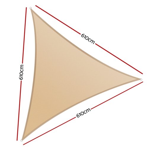 Instahut Shade Sail Cloth Shadecloth Triangle Sun Canopy 6.1x6.1x6.1M - Image 2