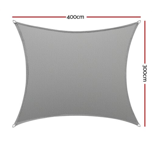 Instahut Shade Sail Cloth Shadecloth Rectangle Canopy 280gsm 3x4m - Image 2