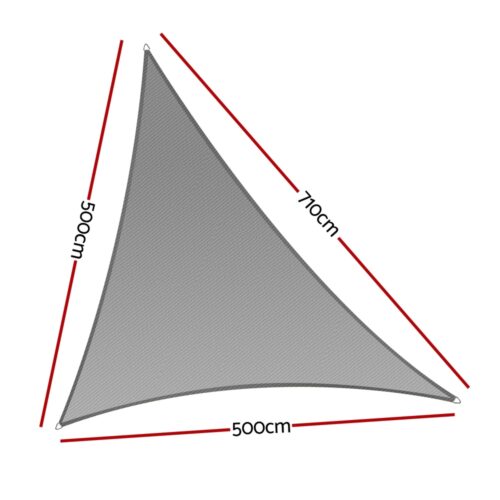 Instahut Shade Sail Cloth Shadecloth Canopy Triangle 280gsm 5x5x7.1m - Image 2
