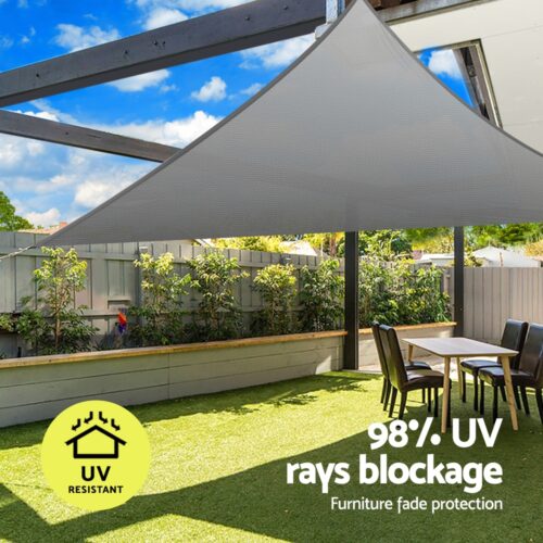 Instahut Shade Sail Cloth Shadecloth Canopy Triangle 280gsm 5x5x7.1m - Image 5