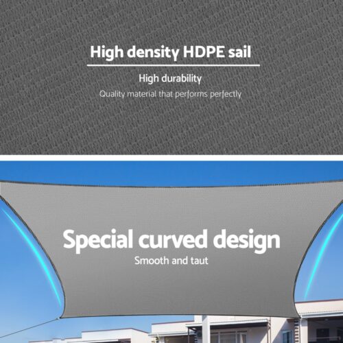 Instahut Shade Sail Cloth Shadecloth Square Sun Canopy 5x6m - Image 4