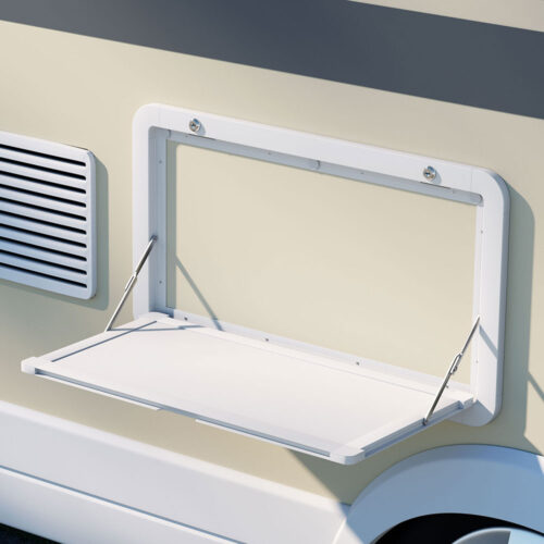 Weisshorn Caravan Table 800 x 450mm Folding Lockable White - Image 6