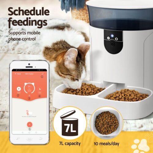 i.Pet Automatic Pet Feeder Dog Cat Camera Wifi Smart Food Dispenser Timer 7L APP - Image 5