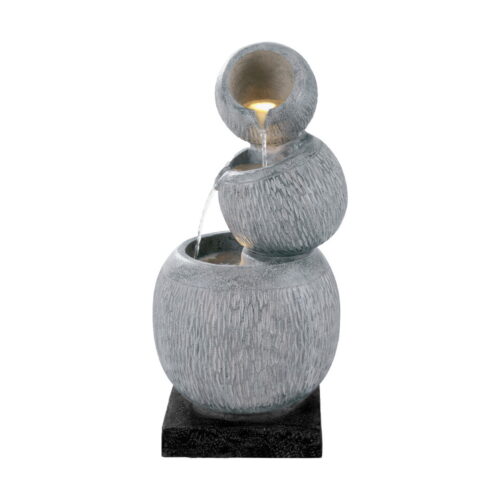 Gardeon Solar Fountain Water Feature Bird Bath Garden LED Light 80CM Grey - Image 4