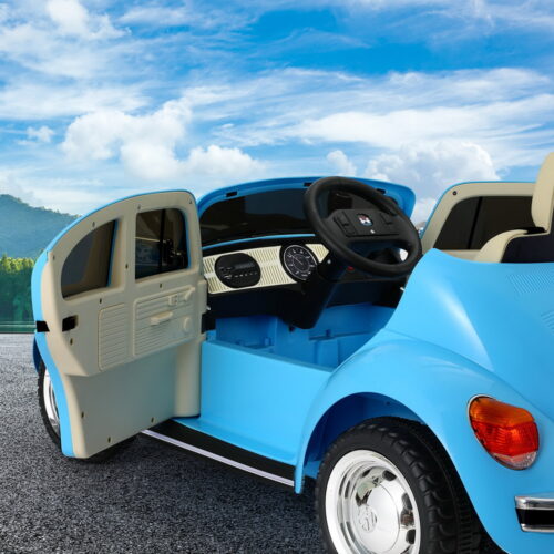 Kids Ride On Car Licensed Volkswagen Beetle Electric Toys Horn Remote 6V Blue - Image 6