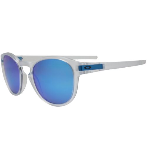 Oakley Custom Latch Matte Clear Polarized Sapphire Iridium Lens Mens Sunglasses