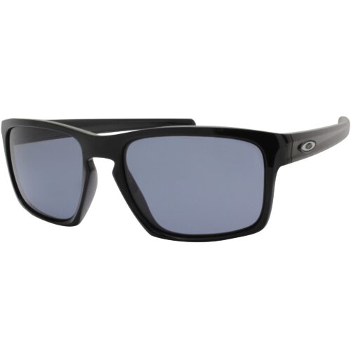 Oakley Custom Sliver Polished Black Frame Grey Lens Mens Classic Sunglasses - Image 2