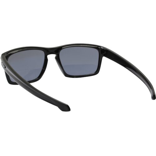 Oakley Custom Sliver Polished Black Frame Grey Lens Mens Classic Sunglasses - Image 4