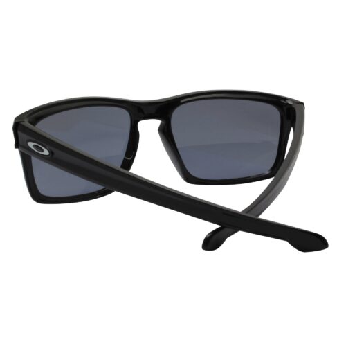 Oakley Custom Sliver Polished Black Frame Grey Lens Mens Classic Sunglasses - Image 5