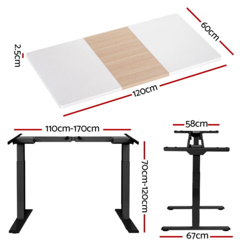 Artiss Standing Desk Motorised Electric Dual Motor 120CM - Image 2