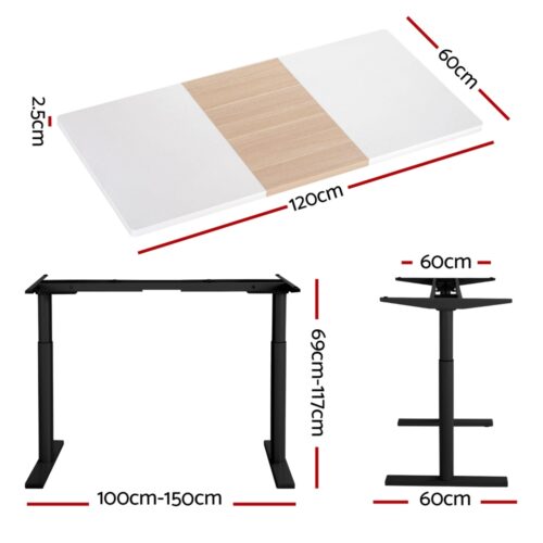 Artiss Standing Desk Motorised Electric Dual Motor 120CM - Image 2