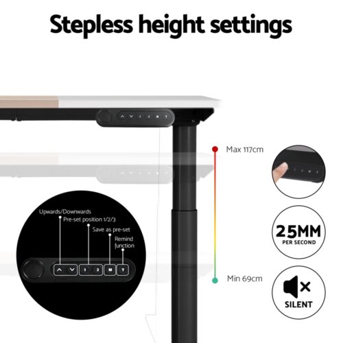 Artiss Standing Desk Motorised Electric Dual Motor 120CM - Image 5