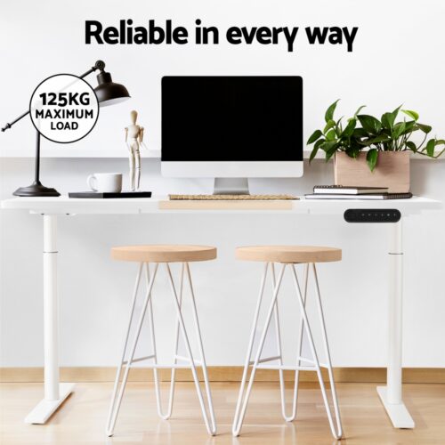 Artiss Standing Desk Motorised Electric Dual Motor Splice White Pine 120CM - Image 6