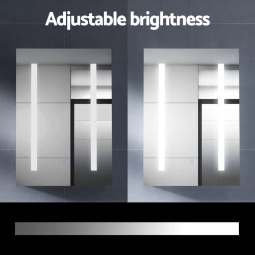 Bathroom Mirror Cabinet LED 500x720mm Medicine Wall Storage - Image 6