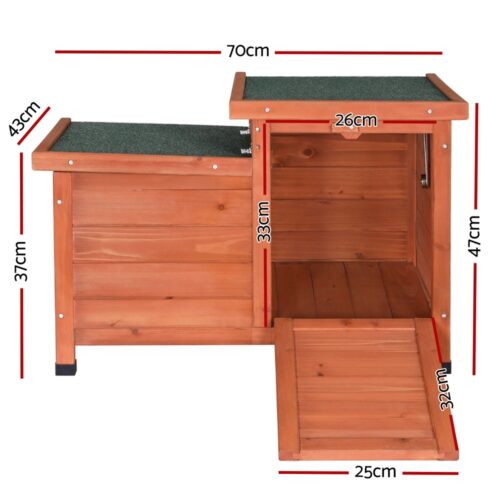 i.Pet Outdoor Cat House Rabbit Hutch Wooden Shelter Indoor Cat House Outdoor Condo Small Enclosure - Image 2