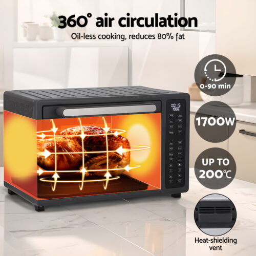 Devanti Air Fryer 32L W/ LCD Touch Oven 1700W - Image 6