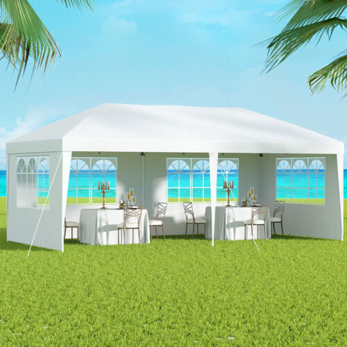 Instahut Gazebo Pop Up Marquee 3x6m Wedding Party Outdoor Camping Tent Canopy Side Wall White - Image 7