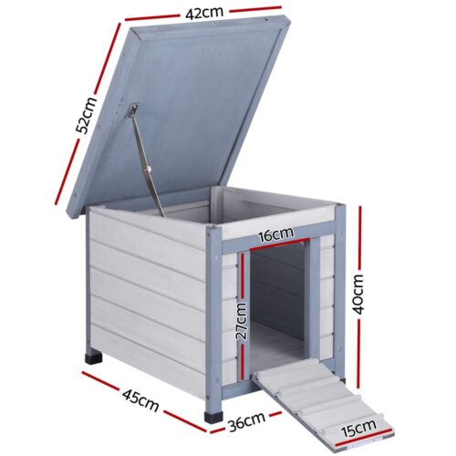 i.Pet Outdoor Cat House Rabbit Hutch Wooden Shelter Condo Small Enclosure Indoor Cat House Outdoor - Image 2