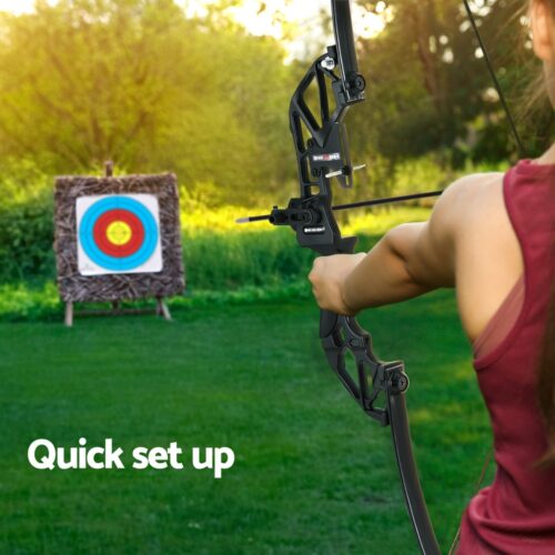 Everfit 55lbs Bow Arrow Set Recurve Takedown Archery Hunting for Beginner Green - Image 5
