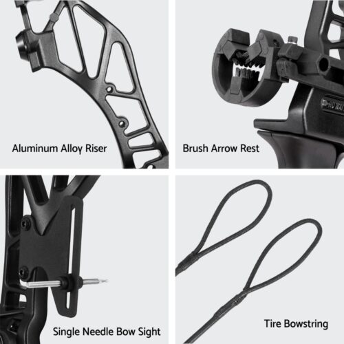 Everfit 55lbs Bow Arrow Set Recurve Takedown Archery Hunting for Beginner Green - Image 6