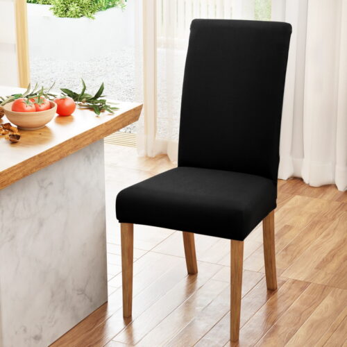 Artiss Dining Chair Covers 4x Slipcovers Spandex Stretch Banquet Wedding Black - Image 7