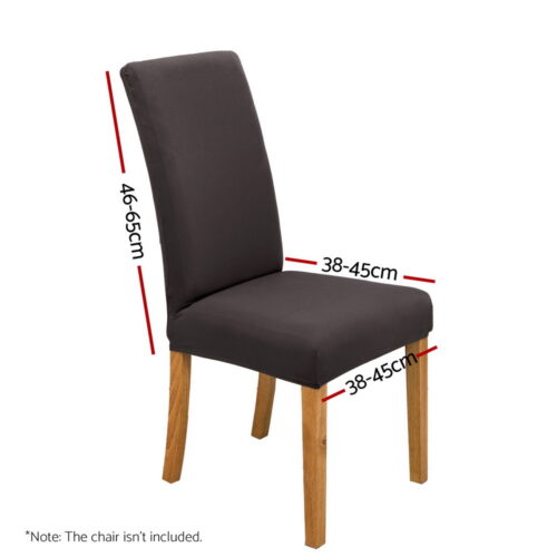 Artiss Dining Chair Covers 4x Slipcovers Spandex Stretch Banquet Party Dark Grey - Image 2