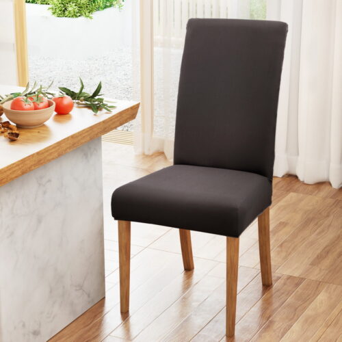 Artiss Dining Chair Covers 4x Slipcovers Spandex Stretch Banquet Party Dark Grey - Image 7