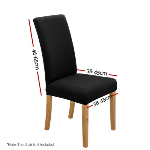 Artiss Dining Chair Covers 6x Slipcovers Spandex Stretch Banquet Wedding Black - Image 2