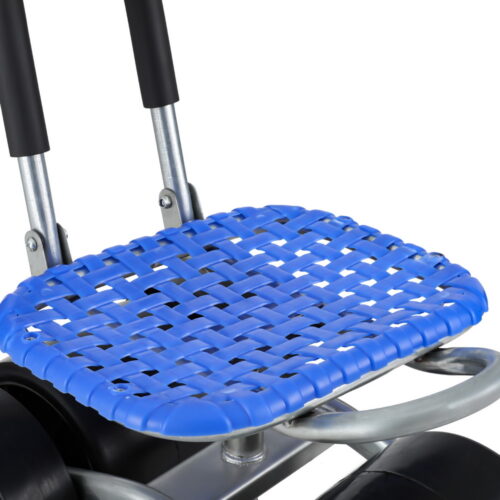 Gardeon Garden Stool Seat Foldable with Wheels Blue - Image 4