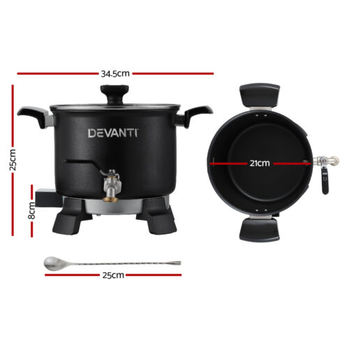 Devanti 5L Wax Melter Candle Making 1200W Melting Pot Furnace Quick Pour Spout Soy Soap - Image 3