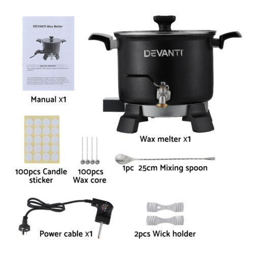 Devanti 5L Wax Melter Candle Making 1200W Melting Pot Furnace Quick Pour Spout Soy Soap - Image 5