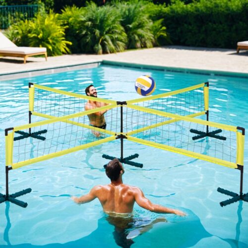 Everfit Water Volleyball Net Set Portable Swimming Pool Nets Game 4 Anchor Bags - Image 6