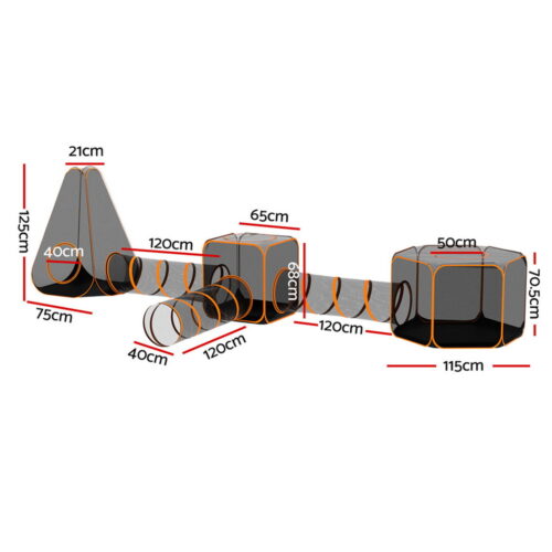i.Pet Pet Playpen Cat House 6 IN 1 Tent Tunnel Dog Cage Puppy Rabbit Play Portable - Image 2