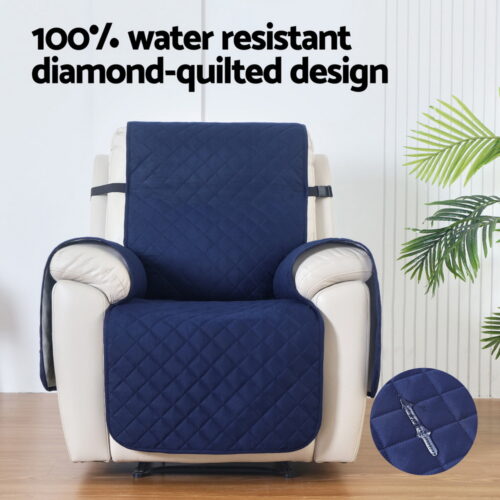 Artiss Recliner Chair Cover 100% Water Resistant Navy - Image 3