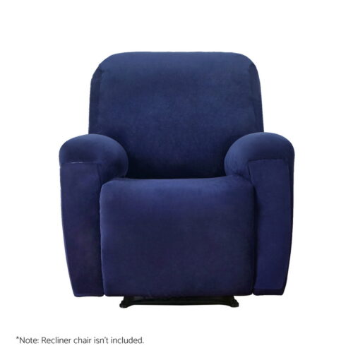 Artiss Recliner Chair Covers 1 Seater Velvet Navy - Image 2