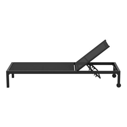 Gardeon Sun Lounge Outdoor Lounger Aluminium Folding Beach Chair Wheels Black - Image 3