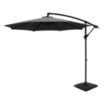 Instahut Umbrella Outdoor Parasol Cantilever Sun Stand Garden Base Charcoal 3M