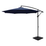 Instahut Umbrella Outdoor Parasol Cantilever Stand UV Garden Deck Base Navy 3M