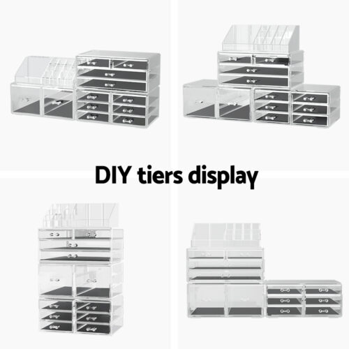 Embellir Makeup Case Acrylic Cosmetic Organizer Storage Box Jewellery Holder - Image 4