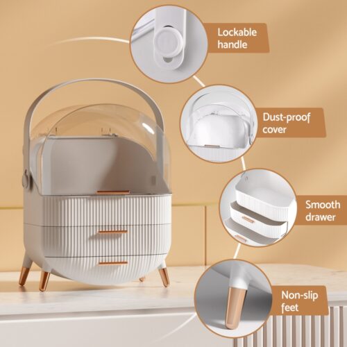 Embellir Makeup Case Portable Cosmetic Organizer Storage Box Jewellery Holder - Image 4