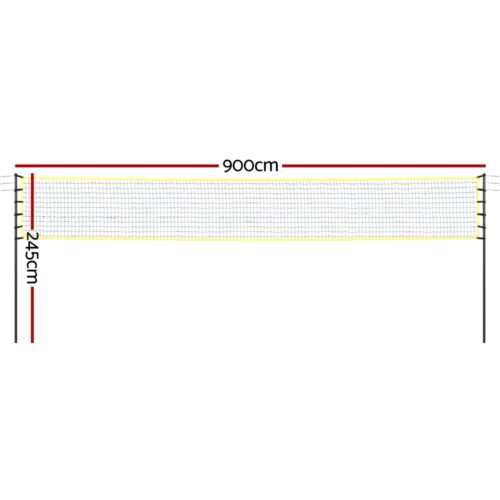 Everfit 9M Portable Volleyball Net Set with Ball Boundary Lines Badminton Tennis - Image 2