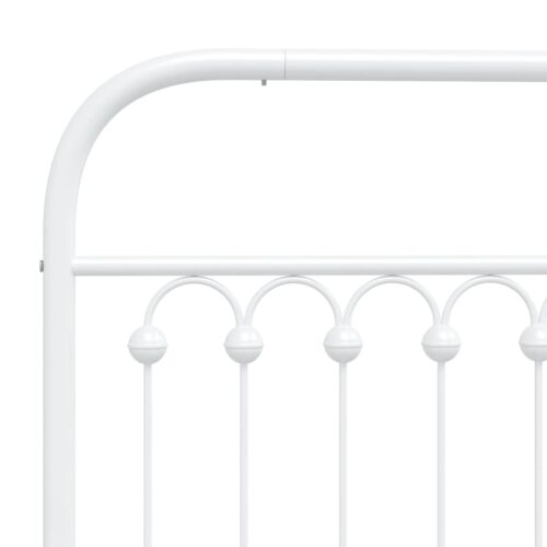 Metal Bed Frame with Headboard White 107x203cm King Single - Image 7