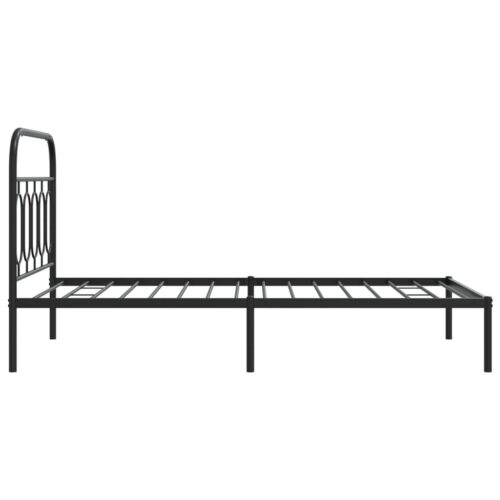 Metal Bed Frame with Headboard Black 107x203cm King Single - Image 5