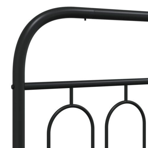 Metal Bed Frame with Headboard Black 107x203cm King Single - Image 7