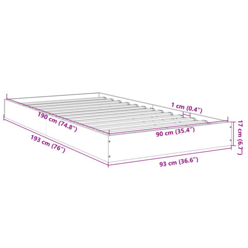 Bed Frame White 90x190cm Engineered Wood - Image 10