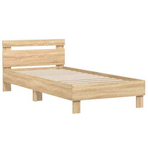 Bed Frame with Headboard Sonoma Oak 90x190cm - Image 2