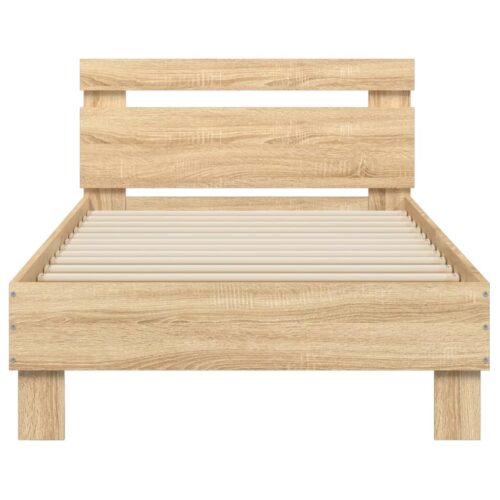 Bed Frame with Headboard Sonoma Oak 90x190cm - Image 5