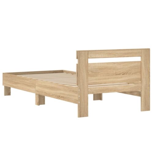 Bed Frame with Headboard Sonoma Oak 90x190cm - Image 7