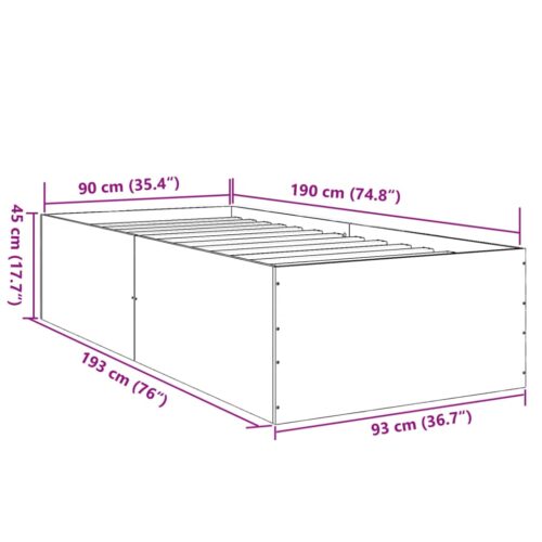 Bed Frame White 90x190cm - Image 10